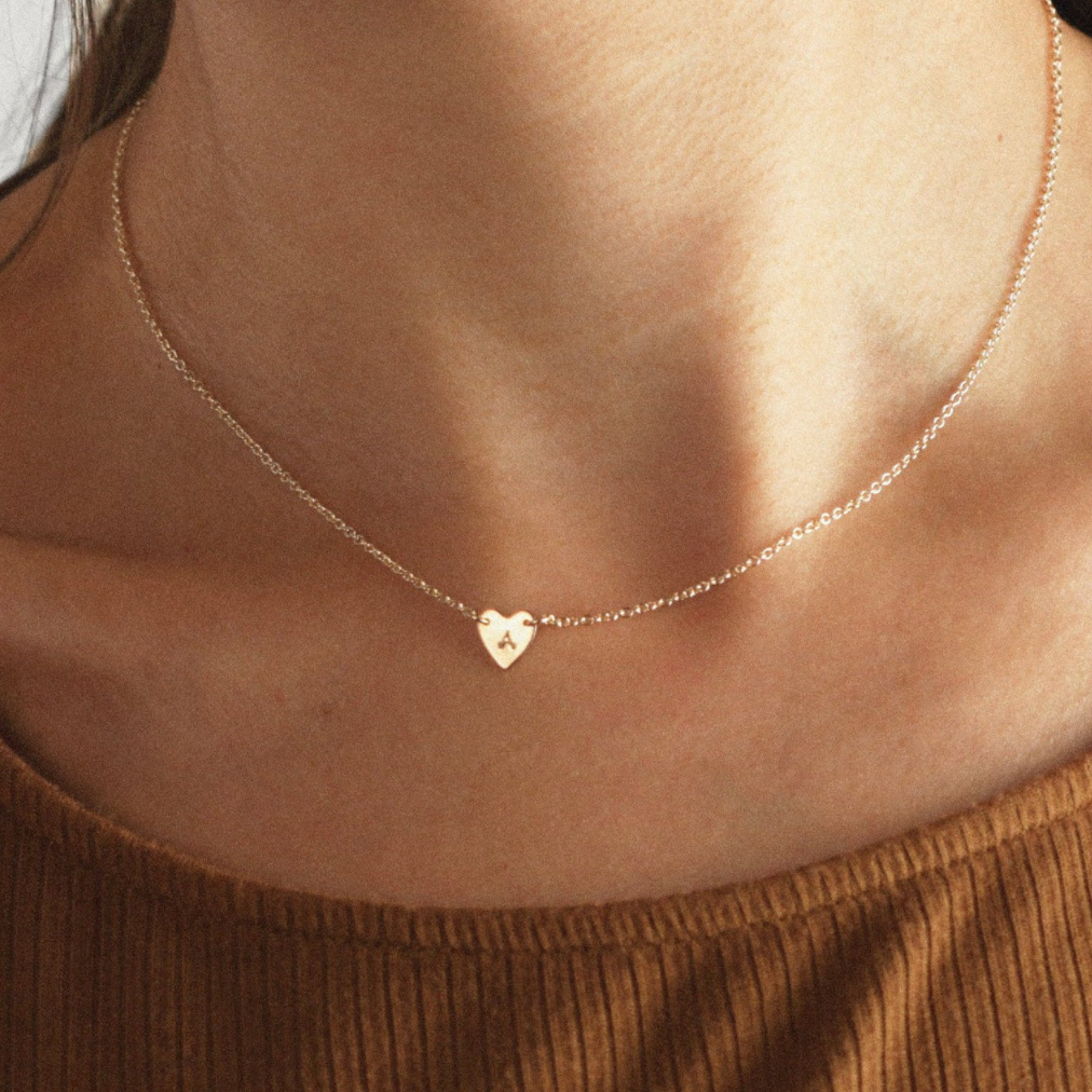 Eliza Heart Initial Necklace